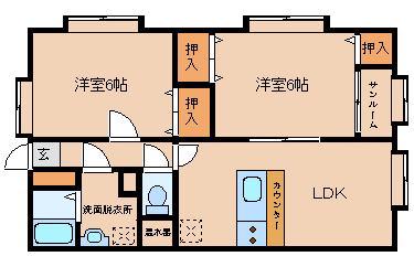 DIG11(2LDK/2階)の間取り写真
