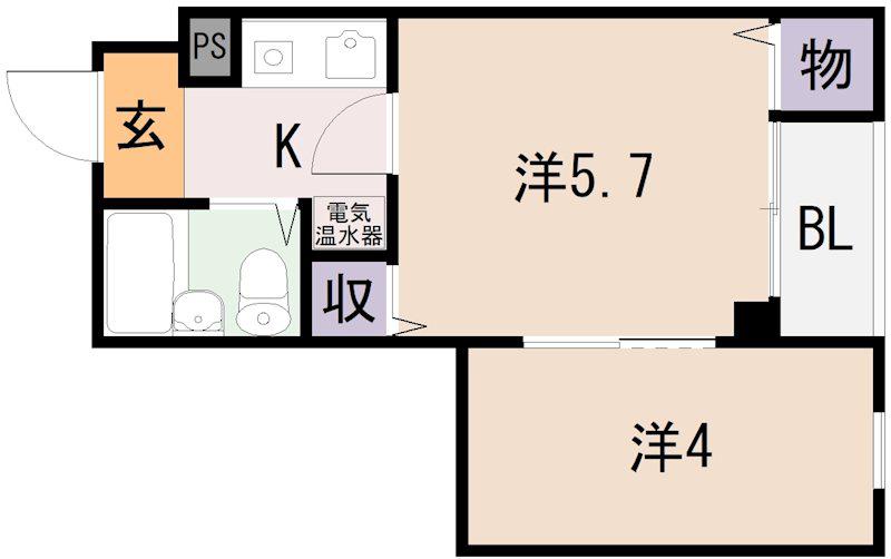 CORNICHE長瀬(2K/3階)の間取り写真