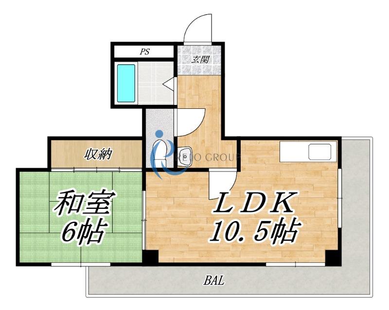 トラスティ加美(1LDK/7階)の間取り写真