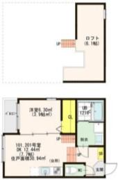 本陣テラス(1LDK/2階)の間取り写真