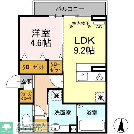 D-ROOM紅雲町A(1LDK/3階)の間取り写真