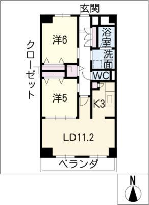 SUGAR HILL 千種(2LDK/4階)の間取り写真