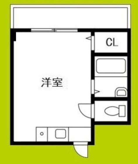 サンタウンあき(ワンルーム/2階)の間取り写真