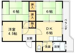 江尻マンション(3DK/4階)の間取り写真