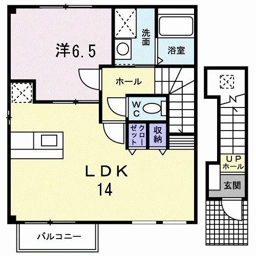 ブラボ-ハイツ(1LDK/2階)の間取り写真