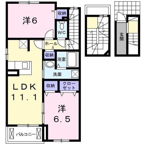 カーサ・スクーデリアIII(2LDK/3階)の間取り写真
