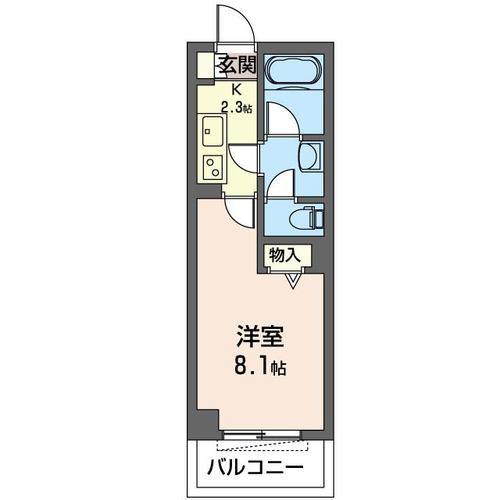 ディアマンテス五井(1K/3階)の間取り写真