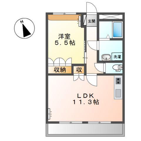 フィオレ(1LDK/3階)の間取り写真