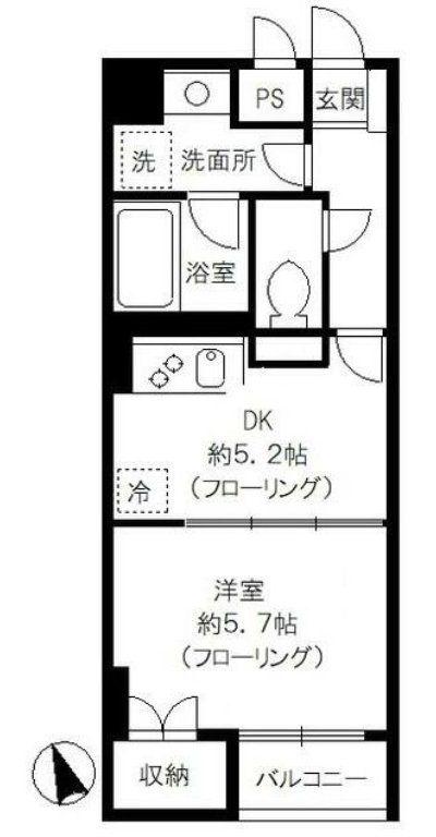 スプリーム九段(1DK/5階)の間取り写真