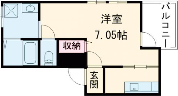 フィオーレ加古川(ワンルーム/2階)の間取り写真