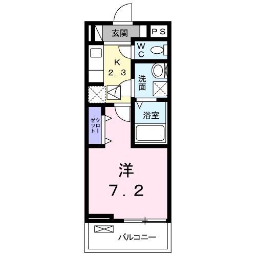 ハラストーイ駒草(1K/2階)の間取り写真