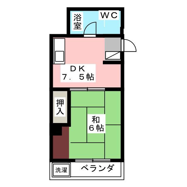 日の本ビル(1DK/8階)の間取り写真
