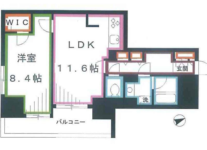 フェアステージ武蔵野(1LDK/12階)の間取り写真