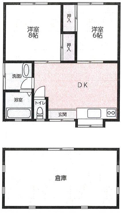 前田ビル(2DK/2階)の間取り写真