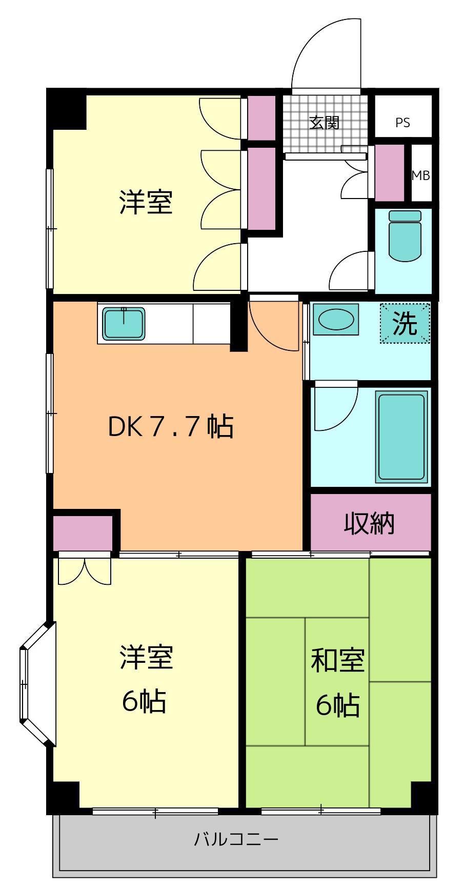 エスポアールI(3DK/5階)の間取り写真