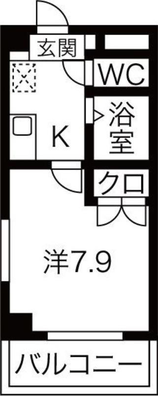 プロビデンス泉(1K/7階)の間取り写真