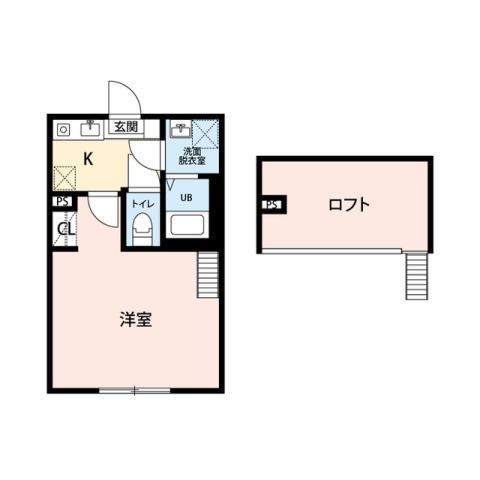 町田市金森東1丁目共同(1K/2階)の間取り写真