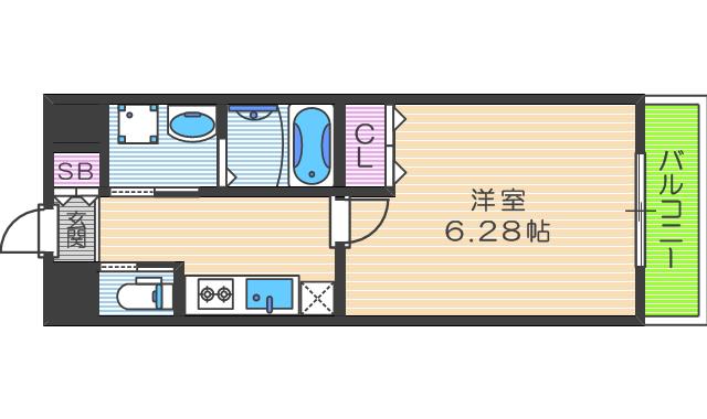 クローバーグランデ昭和町(1K/4階)の間取り写真