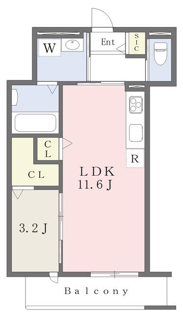 プリュメ(1LDK/3階)の間取り写真