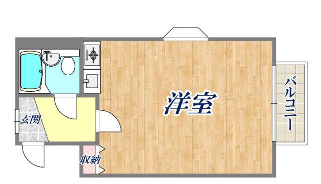 ライフイン芦屋弐番館(ワンルーム/3階)の間取り写真