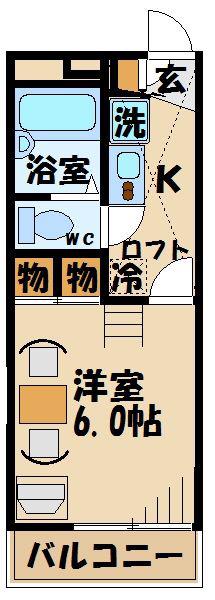 レオパレス諏訪(1K/1階)の間取り写真
