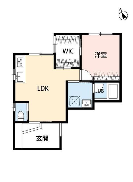 トレフル日野(1LDK/1階)の間取り写真