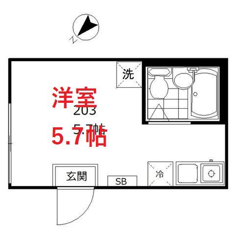 リプロン東矢口(ワンルーム/2階)の間取り写真