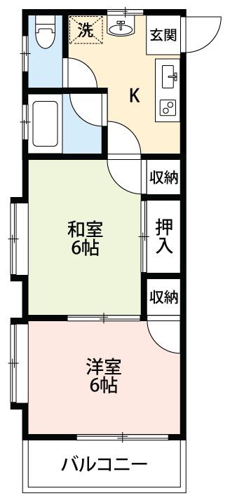 岡崎第8東海ビル(2K/4階)の間取り写真