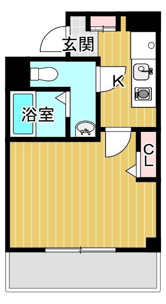 サンパレス都島(1K/3階)の間取り写真