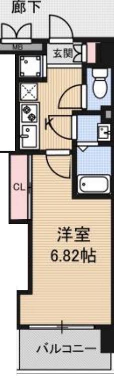 LUXE難波西III(1K/10階)の間取り写真