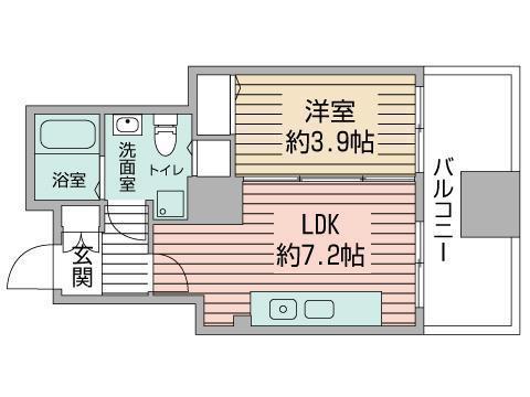 ビッグタワー大通公園(1DK/7階)の間取り写真