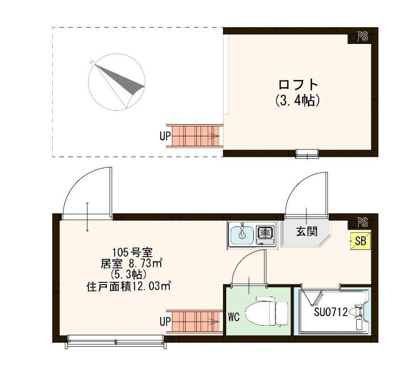 CRAISE (ワンルーム/1階)の間取り写真