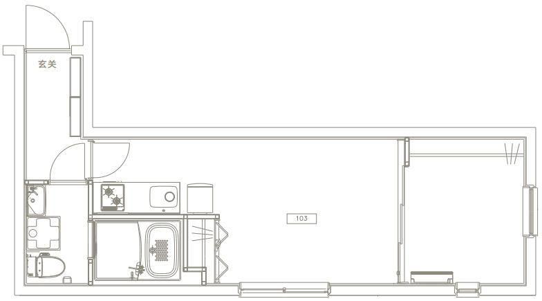 FLレジデンス新宿御苑V(1LDK/1階)の間取り写真