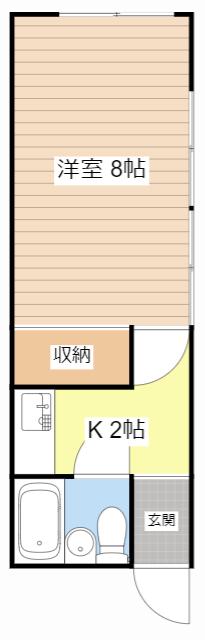 尻無ハイツ(1K/2階)の間取り写真
