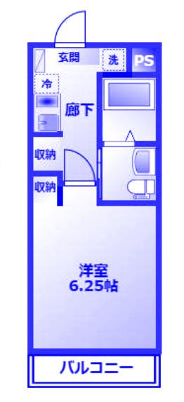 アッソルッソ(1K/2階)の間取り写真