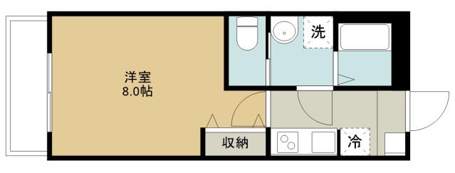 仙波町2丁目アパート(1K/1階)の間取り写真