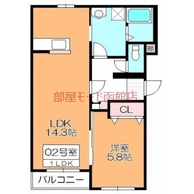 フィフティワン51(1LDK/3階)の間取り写真