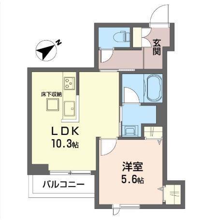 サザンクロス津田沼(1LDK/1階)の間取り写真