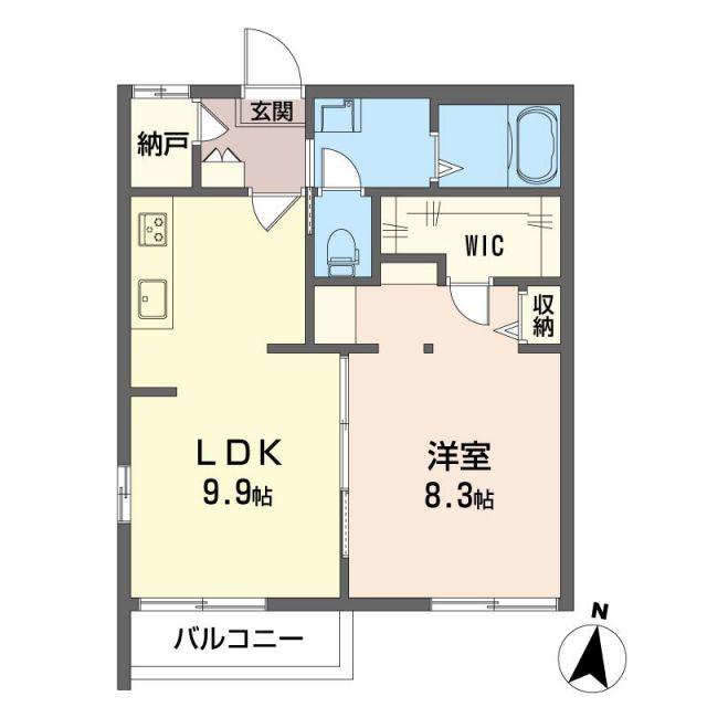 リルバレーA(1LDK/2階)の間取り写真
