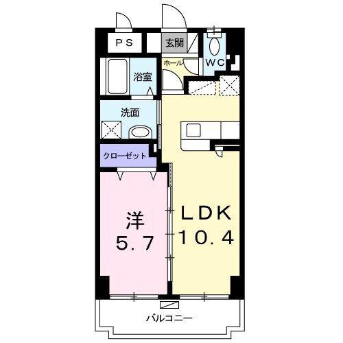 ラ・ルミエール(1LDK/8階)の間取り写真