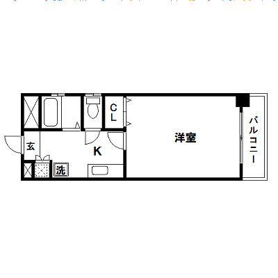 ウエストコート千種(1K/6階)の間取り写真