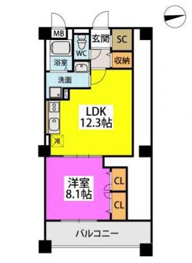 LA POSTE MAISON(1LDK/3階)の間取り写真