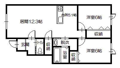 インフィニートII(2LDK/1階)の間取り写真