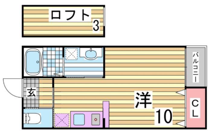 グランシャリオ山本通II(1K/2階)の間取り写真