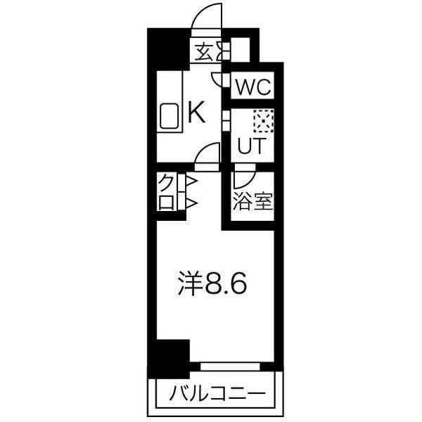 ベルルージュ中村公園(1K/1階)の間取り写真