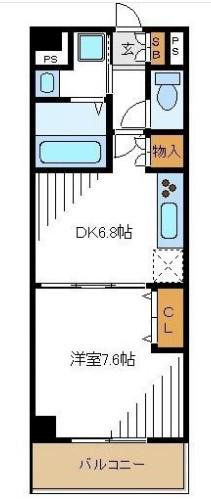 オークヒルズ壱番館(1DK/3階)の間取り写真