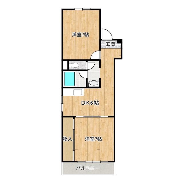 かほり南ビル(2DK/3階)の間取り写真