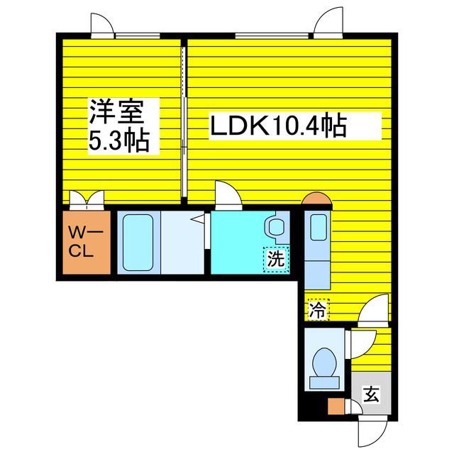 TILA元町(1LDK/2階)の間取り写真