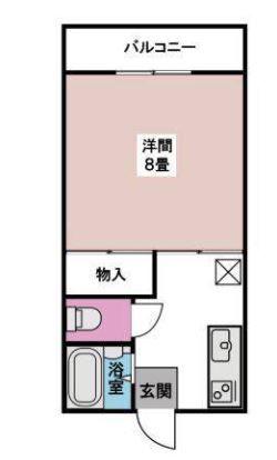 サンパレス西新町(1K/2階)の間取り写真