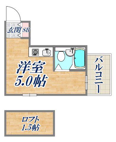 サンパレス21 ベルデ(ワンルーム/4階)の間取り写真